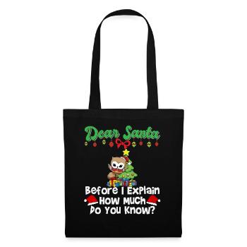 Cher Père Noël avant que j’explique combien savez-vous - Sac en tissu - noir - Devant