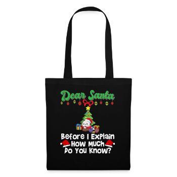 Cher Père Noël avant que j’explique combien savez-vous - Sac en tissu - noir - Devant