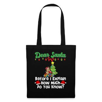 Cher Père Noël avant que j’explique combien savez-vous - Sac en tissu - noir - Devant
