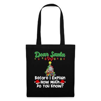 Cher Père Noël avant que j’explique combien savez-vous - Sac en tissu - noir - Devant