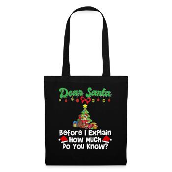 Cher Père Noël avant que j’explique combien savez-vous - Sac en tissu - noir - Devant