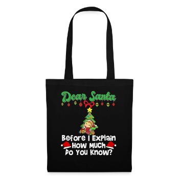Cher Père Noël avant que j’explique combien savez-vous - Sac en tissu - noir - Devant