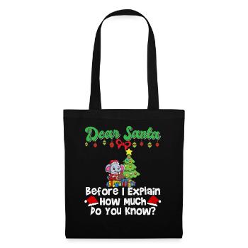 Cher Père Noël avant que j’explique combien savez-vous - Sac en tissu - noir - Devant