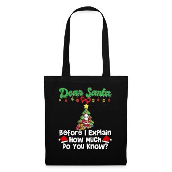 Cher Père Noël avant que j’explique combien savez-vous - Sac en tissu - noir - Devant