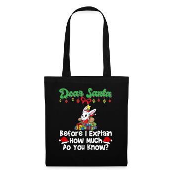 Cher Père Noël avant que j’explique combien savez-vous - Sac en tissu - noir - Devant
