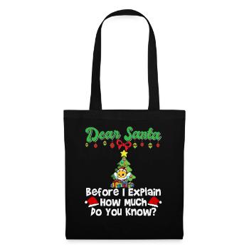 Cher Père Noël avant que j’explique combien savez-vous - Sac en tissu - noir - Devant