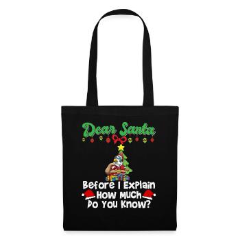 Cher Père Noël avant que j’explique combien savez-vous - Sac en tissu - noir - Devant