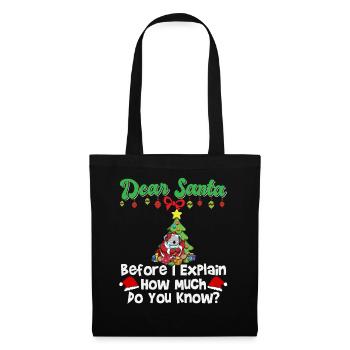Cher Père Noël avant que j’explique combien savez-vous - Sac en tissu - noir - Devant