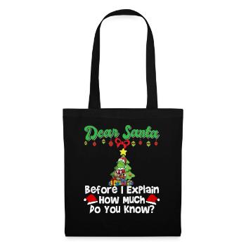 Cher Père Noël avant que j’explique combien savez-vous - Sac en tissu - noir - Devant