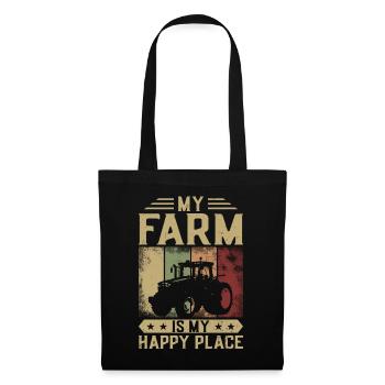 Farming Farmer Girl Vintage - Stoffbeutel - Schwarz - Vorne
