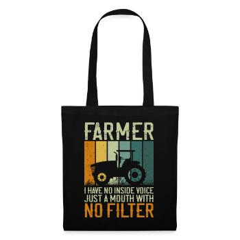 Farming Farmer Vintage Tractor - Stoffbeutel - Schwarz - Vorne