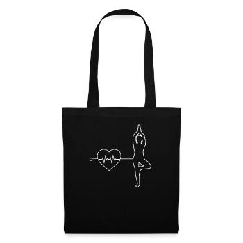 Yoga heartbeat - Tote Bag - black - Front