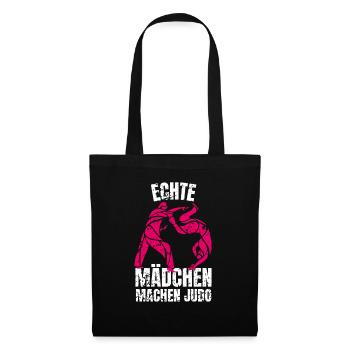 Kampfsport Echte Mädchen machen Judo - Stoffbeutel - Schwarz - Vorne