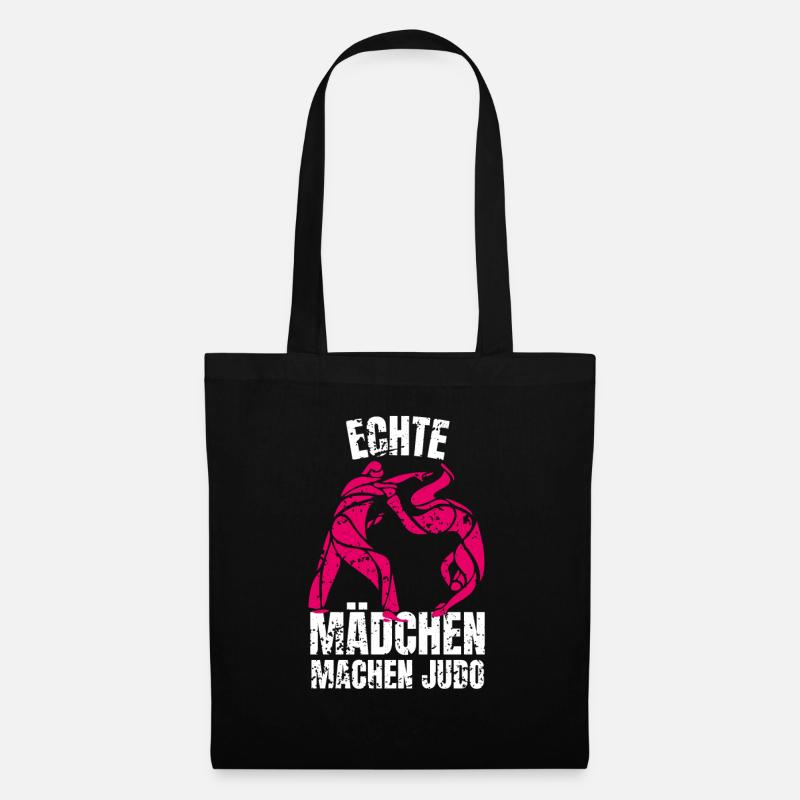 Kampfsport Echte Mädchen machen Judo - Stoffbeutel - Schwarz