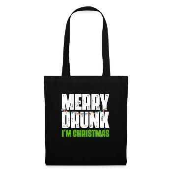 Funny Merry Drunk I'm Christmas Ugly Christmas - Stoffbeutel - Schwarz - Vorne