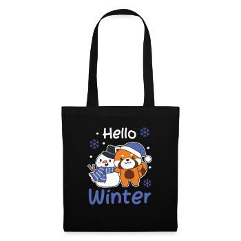 Panda Rouge Hello Bonhomme de neige d’hiver - Sac en tissu - noir - Devant