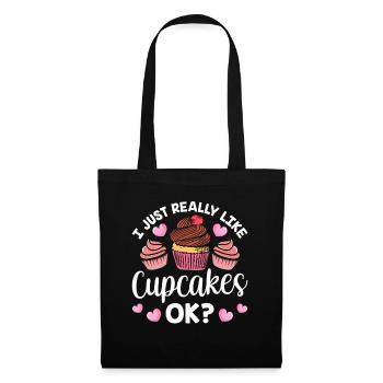 J’aime vraiment les cupcakes cupcakes sucrés - Sac en tissu - noir - Devant