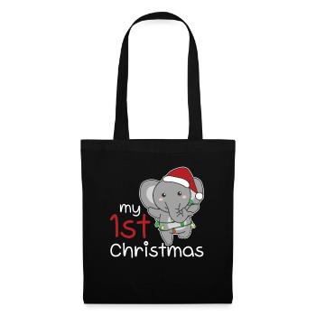 Elephant Christmas Elephant my 1st Christmas - Tote Bag - black - Front