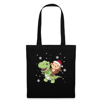 Monkey Trex Christmas Snow Winter Animals - Tote Bag - black - Front
