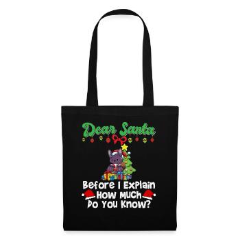 Cher Père Noël avant que j’explique combien savez-vous - Sac en tissu - noir - Devant