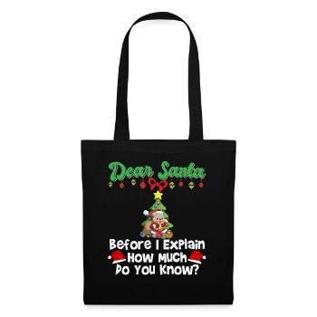 Cher Père Noël avant que j’explique combien savez-vous - Sac en tissu - noir - Devant