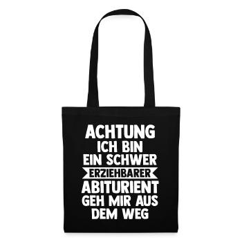 Abitur Abiturient Abifeier Abi - Stoffbeutel - Schwarz - Vorne
