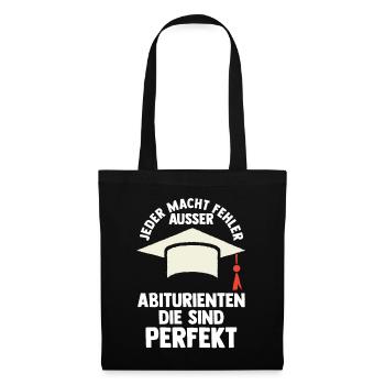 Abitur Abiturient Abifeier Abi - Stoffbeutel - Schwarz - Vorne