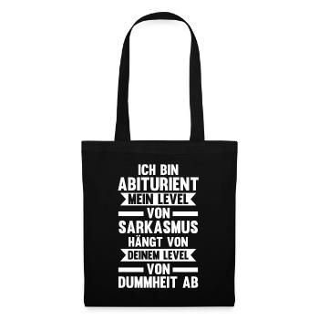 Abitur Abiturient Abifeier Abi - Stoffbeutel - Schwarz - Vorne