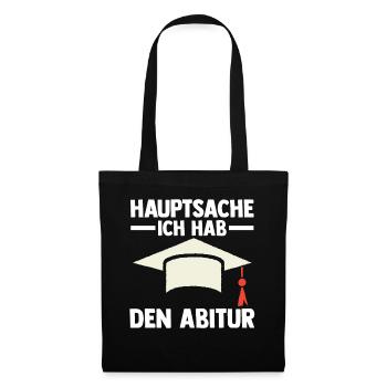 Abitur Abiturient Abi Abifeier - Stoffbeutel - Schwarz - Vorne