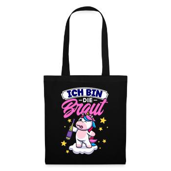 Ich Bin Die Braut Einhorn Jga - Stoffbeutel - Schwarz - Vorne