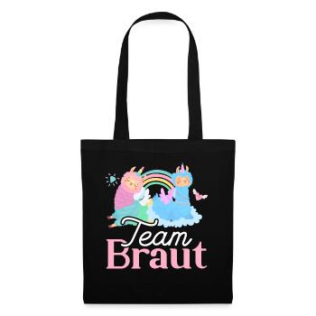Team Braut ungesellinnen abschied Lama - Stoffbeutel - Schwarz - Vorne