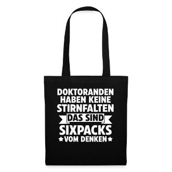 Doktor Abschluss Doktorand Promotion Doktortitel - Stoffbeutel - Schwarz - Vorne