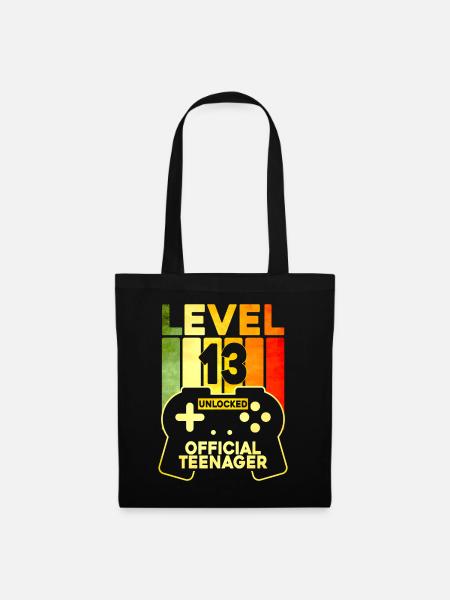 Level 13 Unlocked Official Teenager - Stoffbeutel - Schwarz