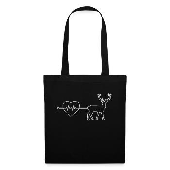 Battement de cœur de cerf - Sac en tissu - noir - Devant