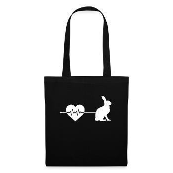 Rabbit heartbeat - Tote Bag - black - Front