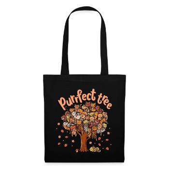 Purrfect Tree Kitten Famille de chats Fall - Sac en tissu - noir - Devant