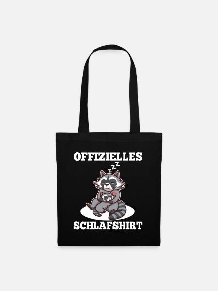 Offizielles schlafshirt Waschbär - Stoffbeutel - Schwarz