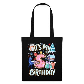 C’est mon beignet de vacances de bonhomme de neige de 5 ans - Sac en tissu - noir - Devant