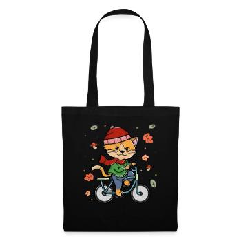 Cycling Autumn Cycling Cat Rider - Tote Bag - black - Front