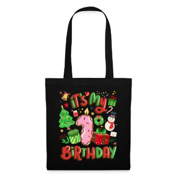 C’est mon 1 anniversaire bonhomme de neige Noël - Sac en tissu - noir - Devant