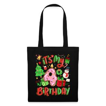 C’est mon Noël de bonhomme de neige de 4 ans - Sac en tissu - noir - Devant