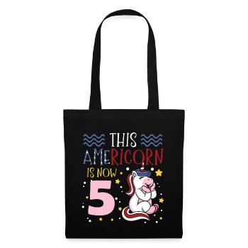 Cette Americorn est maintenant 5 Poney Licorne 4 juillet - Sac en tissu - noir - Devant