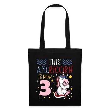 This Americorn is now 3 Unicorn Pony July 4th - Tote Bag - black - Front