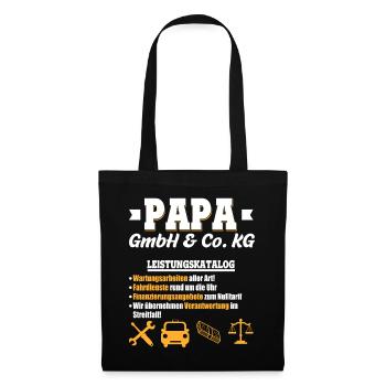 Papa GmbH & Co Leistungskatalog Vaterschaft Kinder - Stoffbeutel - Schwarz - Vorne