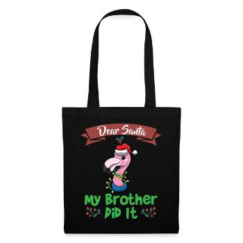Cher Père Noël Mon frère l’a fait Frères et sœurs Noël - Sac en tissu - noir - Devant