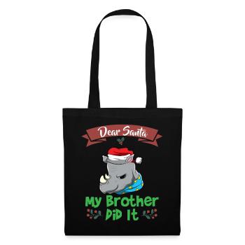 Cher Père Noël Mon frère l’a fait Frères et sœurs Noël - Sac en tissu - noir - Devant