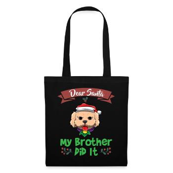 Cher Père Noël Mon frère l’a fait Frères et sœurs Noël - Sac en tissu - noir - Devant