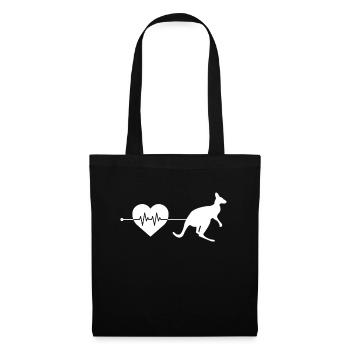 Battements de cœur kangourou - Sac en tissu - noir - Devant