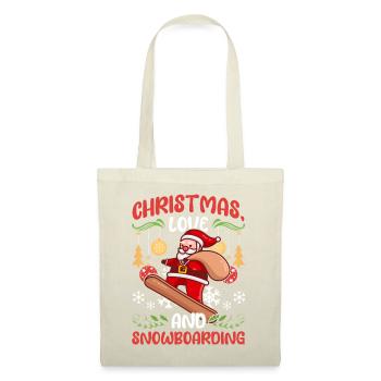 Boarder Snowboarder Weihnachten Liebe Skateboard - Stoffbeutel - Natur - Vorne
