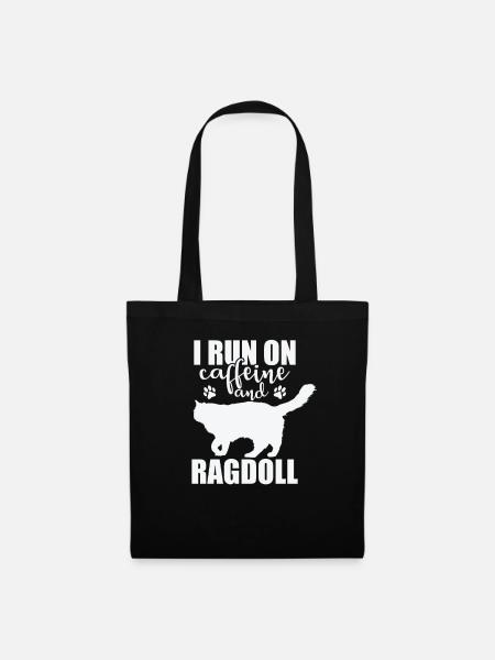 I Run on Caffeine and Ragdoll Hauskatze - Stoffbeutel - Schwarz
